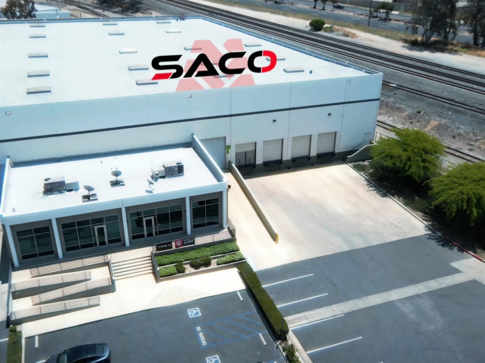 The BHY / SACO distribution warehouse in Mira Loma, CA from above