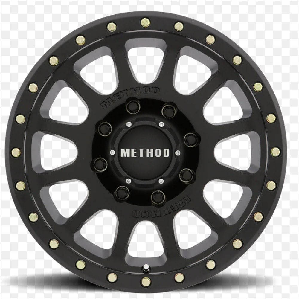 Off-Road MR305 wheel — Matte Black + Gloss Black Lip